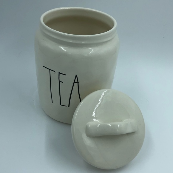 ‼️SALE‼️✨HP✨RAE DUNN ‘Tea’ Canister, Large, Ceramic, Flat Top, Long Letter - Picture 6 of 9